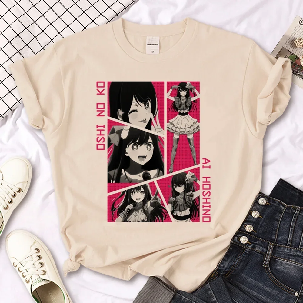 Oshi No Ko T Shirt Women Harajuku Top Girl Y2k Comic Manga Clothes Fashionable Summer Short Sleeved Female Top Tees