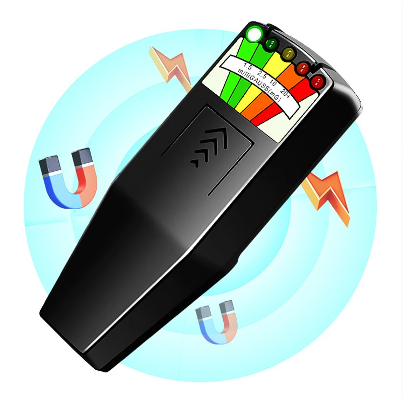 K2 Tester professionale per radiazioni di campo elettromagnetico digitale Misuratore Gauss EMF portatile a 5 LED per la sicurezza personale della caccia ai fantasmi