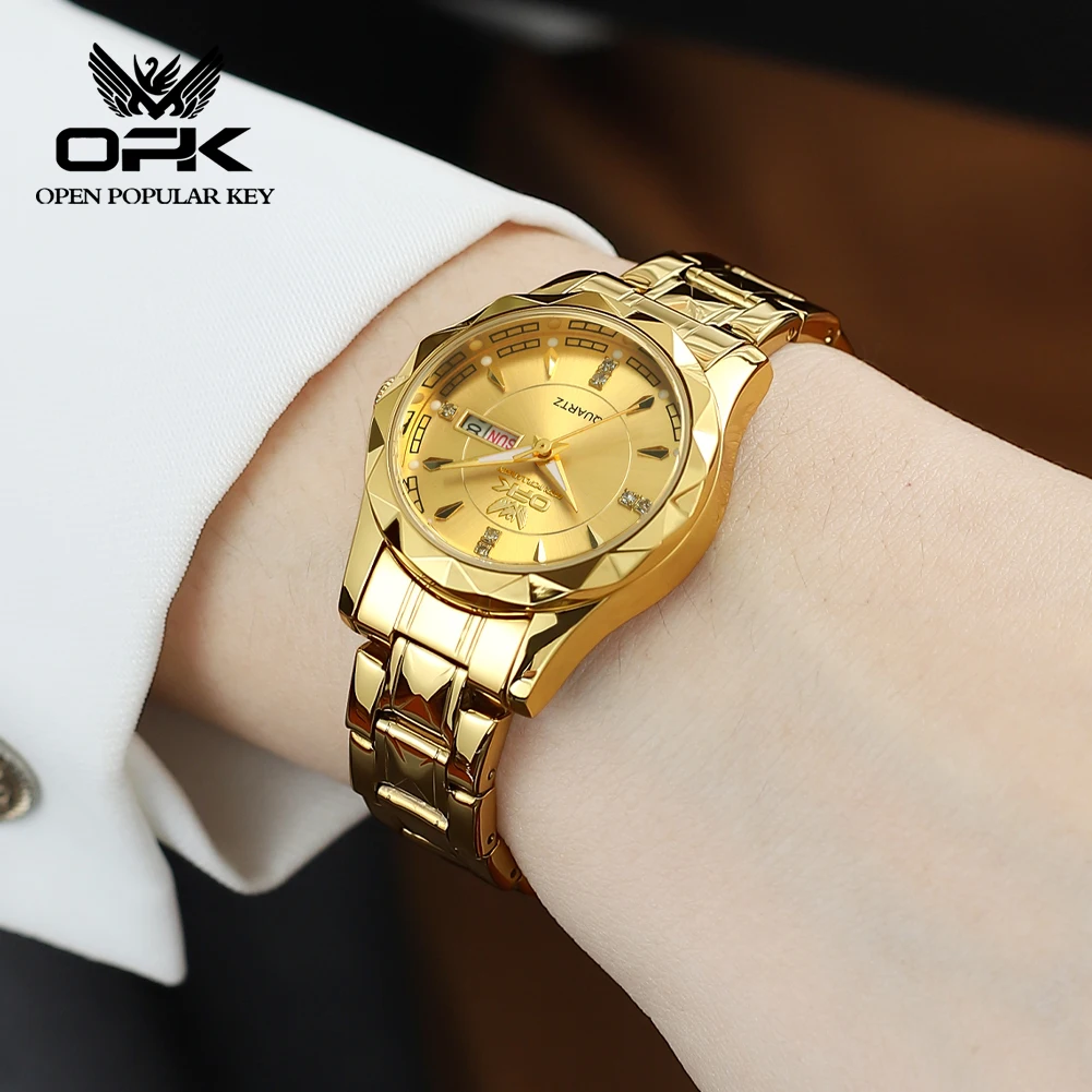 OPK Quartz Watch Ladies Luxury Top Brand Stainless steel Waterproof Glow Wristwatch