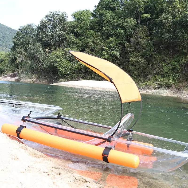 Orange New Design Hot Selling Equipped Sunshade Awning Transparent Boat