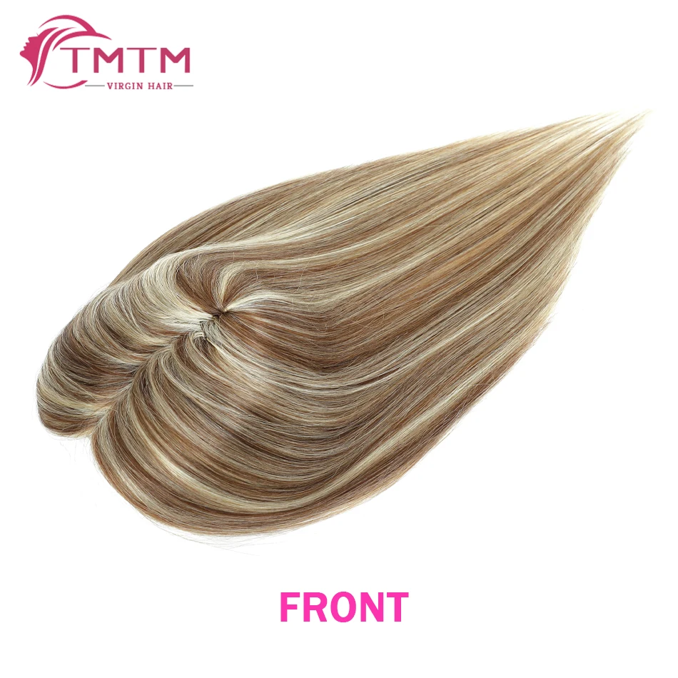 7×10cm Straight Hair Topper For Women 100% Brazilian Real Human Hair Silk Skin Base Topper with Three Clips in Hair Extension