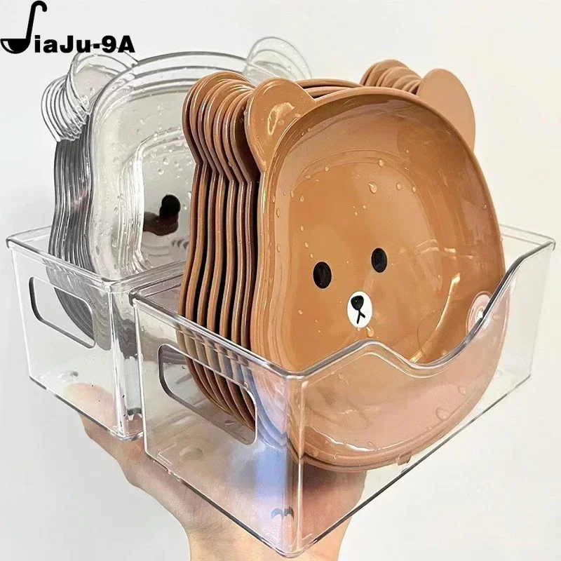 Little Bear Dinner Plate Cartoon Shape Bear Spit Bone Dish Desktop Trash Tray Snack Food Residue Fruit Plate Kitchen Tableware