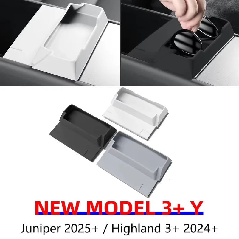

for Tesla Model 3 Y Juniper Highland 2025 2026 Center Console Armrest Storage Box Glasses Holder Tray Case Organizer Accessories