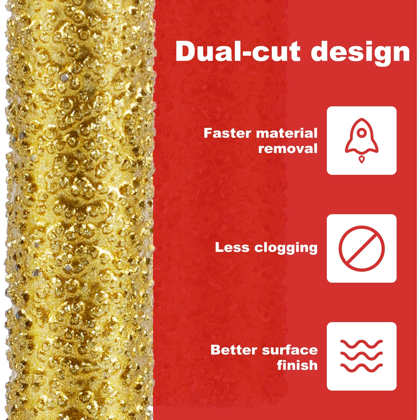 3Pcs Diamond Burring Head Grinding Bit 8/10/13mm Cylinder Type Filing 6mm Shank Rotary ToolsAccessories For Stone Iron Polishing