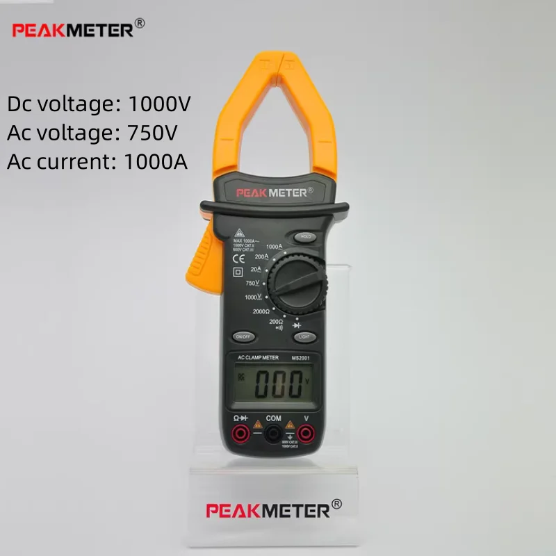 MS2001 Digital AC clamp multimeter 1000A clamp ammeterDc voltage: 1000V AC voltage: 750V AC current 1000A