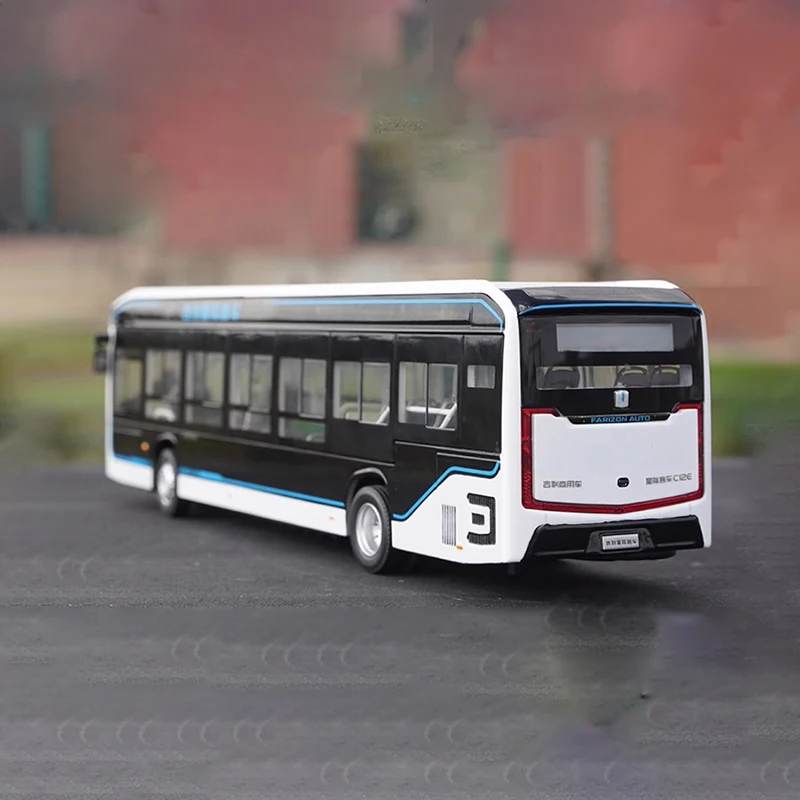 Diecast 1:43 Scale Geely C12E Bus Alloy Car Model Finished Product Simulation Toy Collection Gift Static Model Display