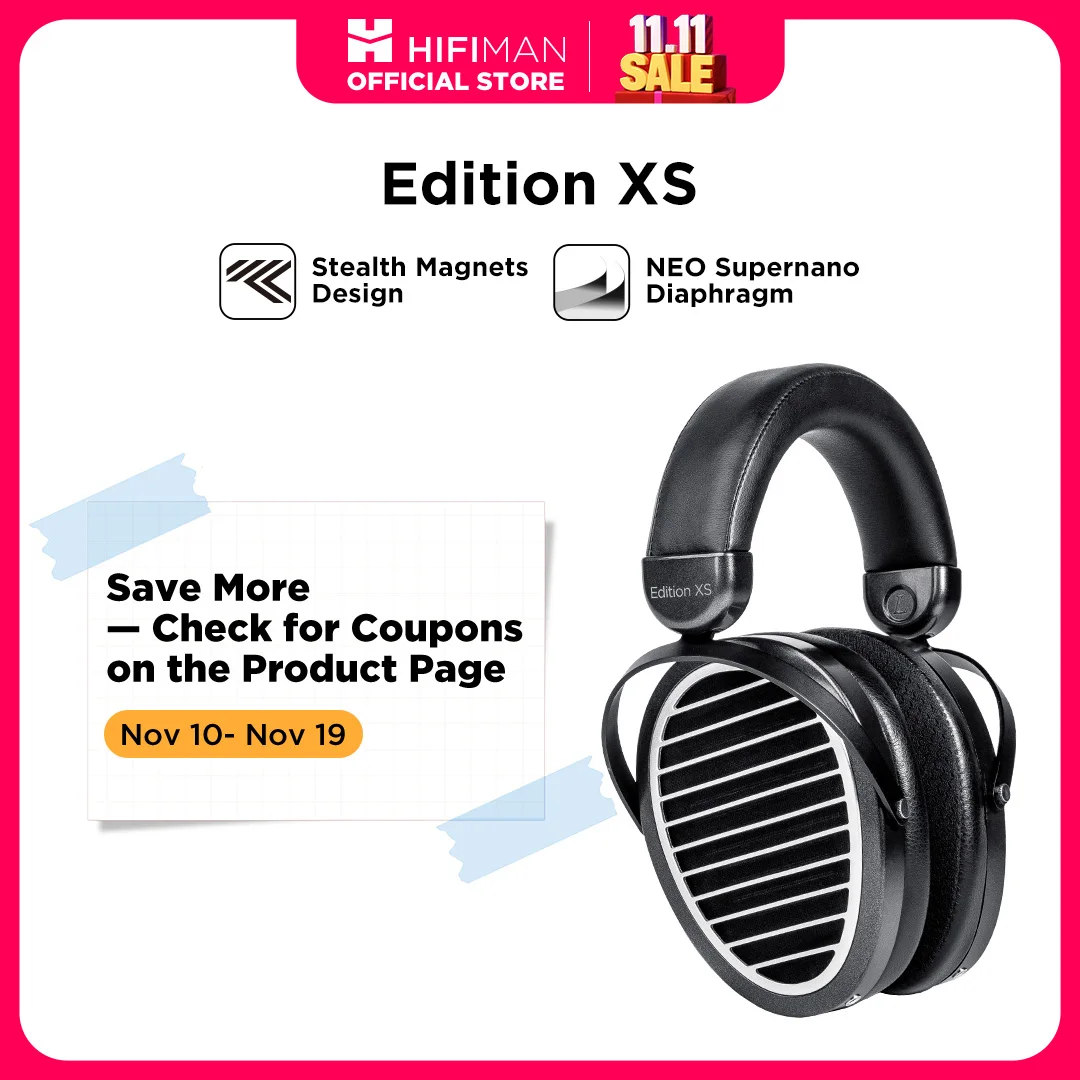 HIFIMAN Edition XS Casque Hi-Fi magnétique planaire à dos ouvert sur l'oreille pleine taille avec aimants furtifs, bandeau réglable HIFIMAN Edition XS Casque Hi-Fi magnétique planaire à dos ouvert sur l'oreille pleine taille avec aimants furtifs, bandeau réglable