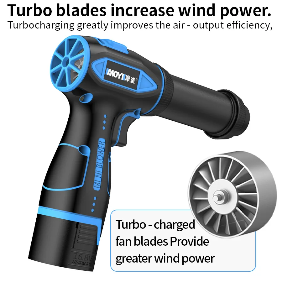 جديد توربو مروحة المنزلية منفاخ الغبار بطارية ليثيوم مجفف الشعر الصناعي عالية الطاقة مروحة عنيفة مجفف الشعر الكهربائي #2