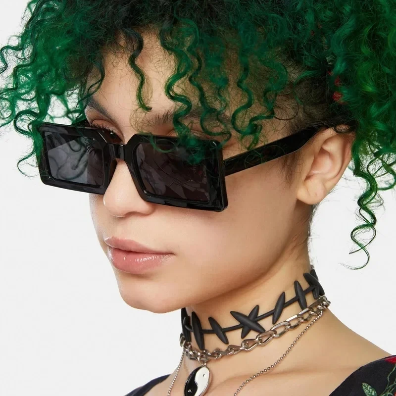 Retro Fluorescent Glasses For Women, High-end Street-style Sunglasses, Slimming Sun-shading Sunglasses