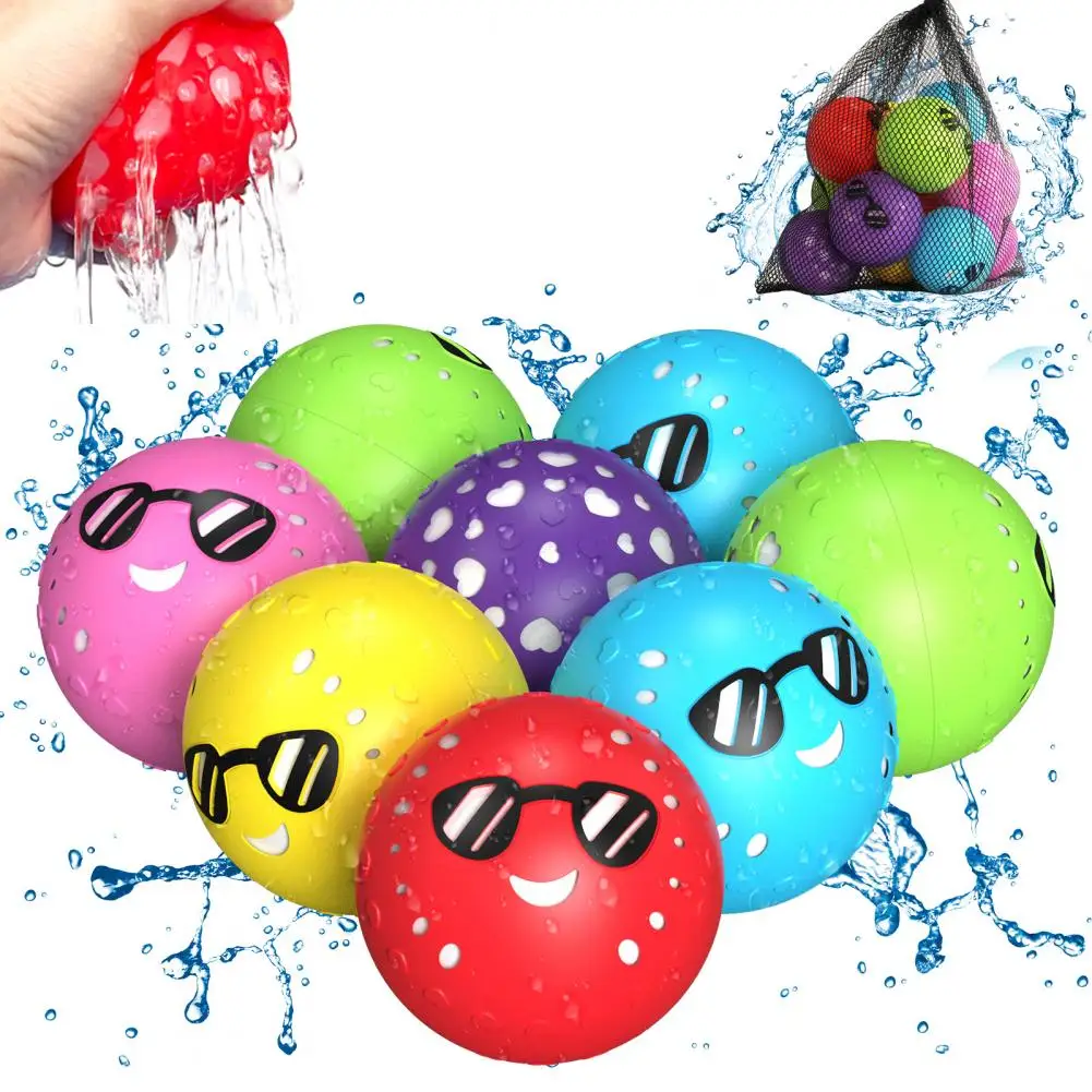 

Sunglasses Water Toys Quick Fill Water Balloons 6-pack Reusable Water Ball Sunglasses Balloon for Outdoor Summer Fun for Kids