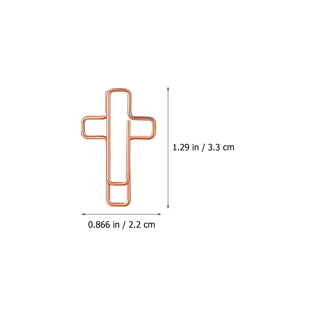 

40pcs Bible Paper Clips Cross Shaped Metal Bookmarks Heavy Duty Memo Clamps for Office Documents Files Business