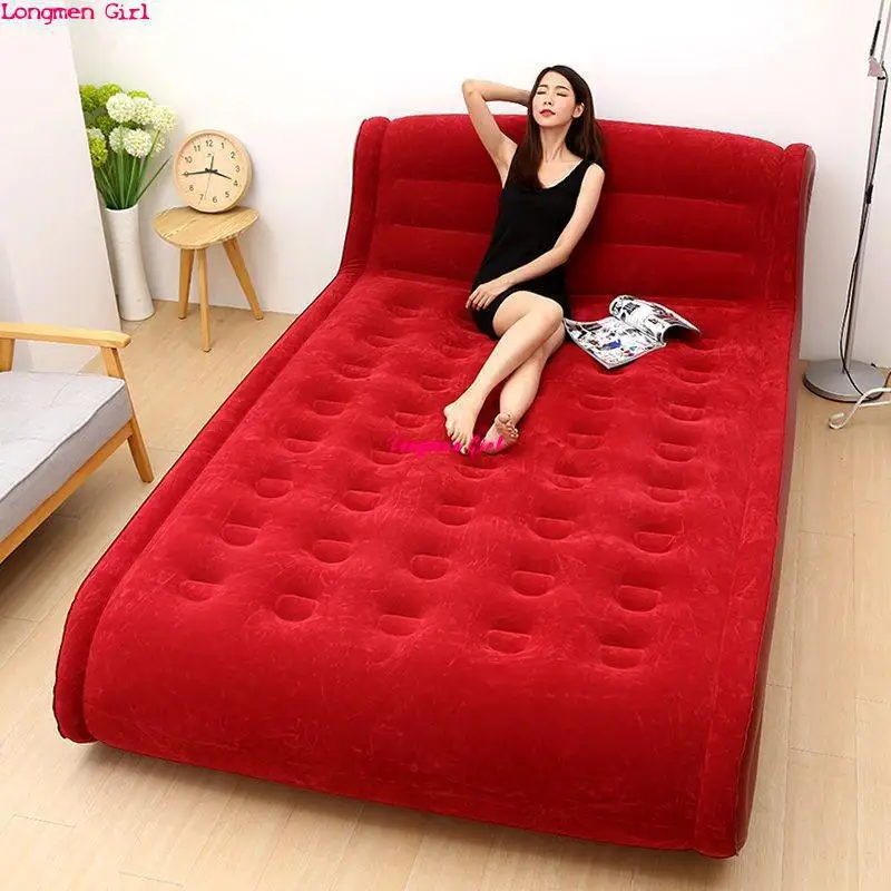 Folding Big Sofa Bed Convenient For Beach Camping Travel Velvet Leather Frames Outdoor Garden Furniture Inflatable Double Bed