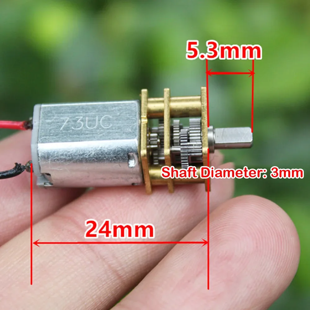 Micro N20 Gear Motor Slow Speed Full Metal Gearbox Motor DC 3V 6V 50RPM Large Torque Electronic Digital Door Lock Smart Robot