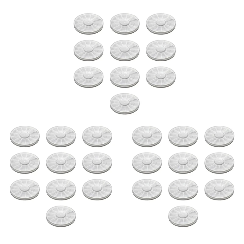 30 Uds. Caja de almacenamiento de decoración de uñas de plástico, rueda vacía giratoria, cuentas de diamantes de imitación, rebanadas transparentes