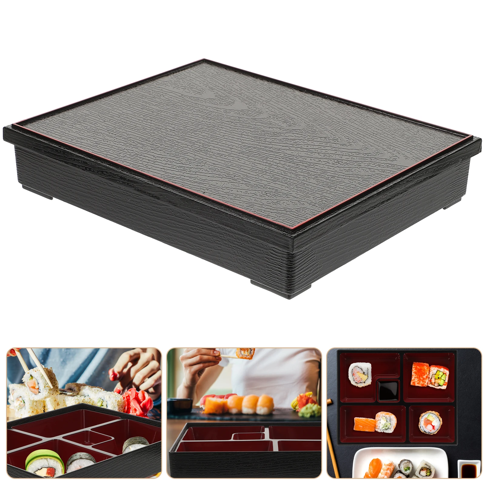 

Portable 5 Grids Odorless Reusable Easy Clean Lunch Container School Office Travel Meal Prep Sushi Box Plastic