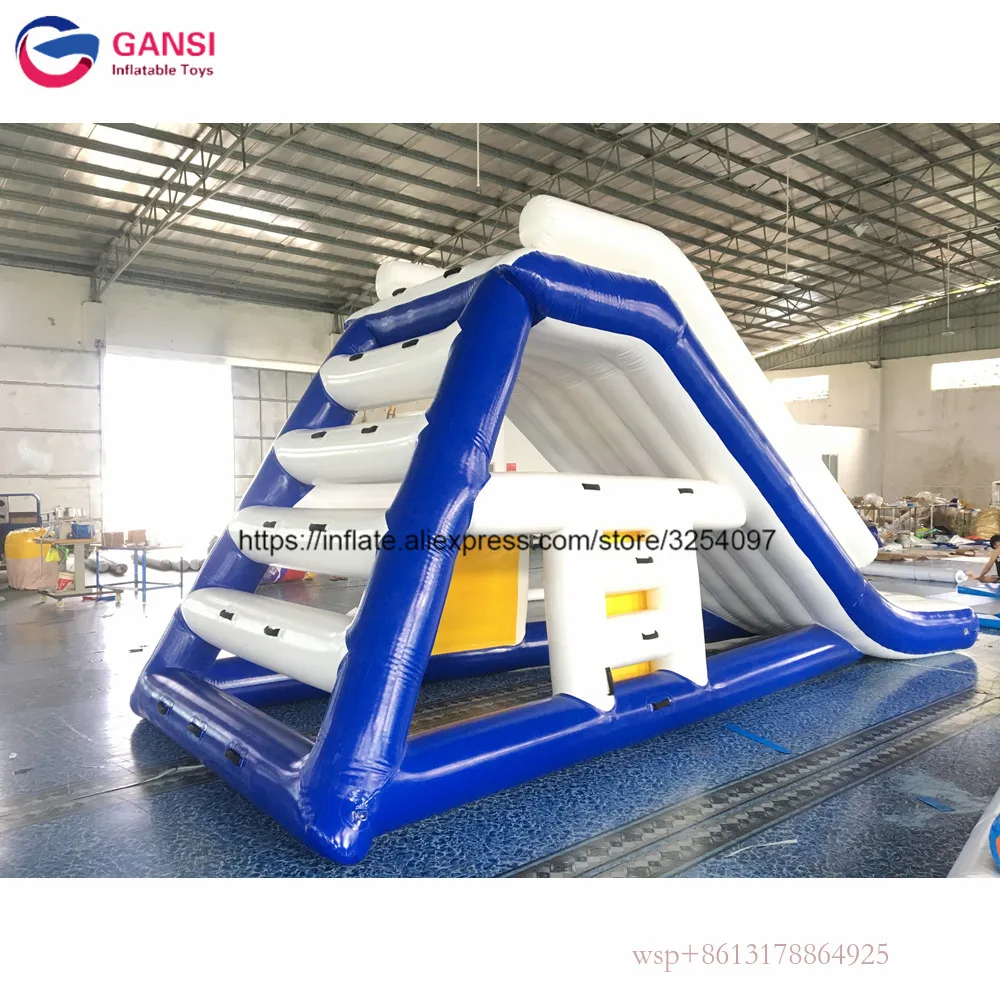 Commercial Inflatable Climbing Floating Slide With Factory Price ,0.9Mm PVC Inflatable Triangle Water Slide For Water Park