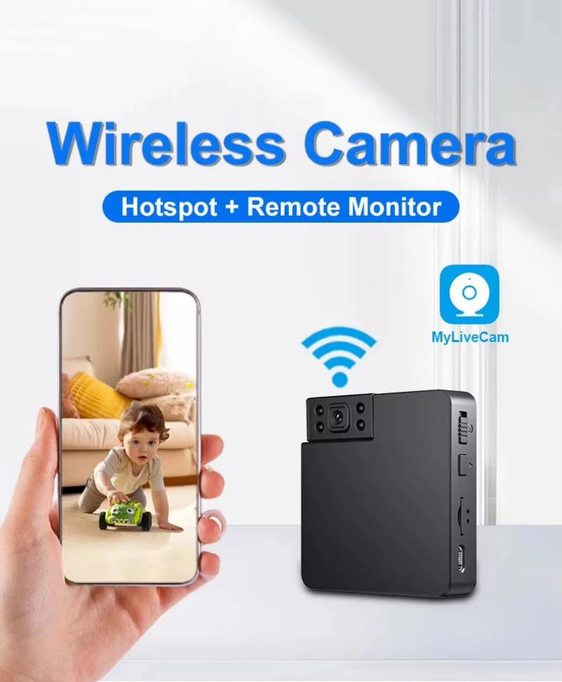 كاميرا واي فاي كاميرا مراقبة أمن الوطن اللاسلكية الجديدة، فيديو عالي الدقة، الأشعة تحت الحمراء الشفافة، الرؤية الليلية، كشف الحركة، التحكم عن بعد