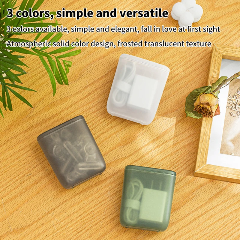 Desktop Data Cable Storage Box Dustproof With Cover Mobile Phone Charger Box Transparent Cable Wire Container Box In Office Home