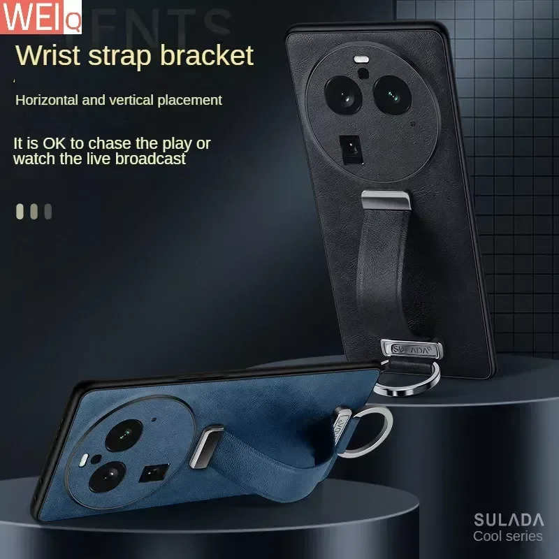 For OPPO Find X6 Case SULADA Wristband Holder Phone Case Is Suitable for OPPO Find X6 Pro Leather Case