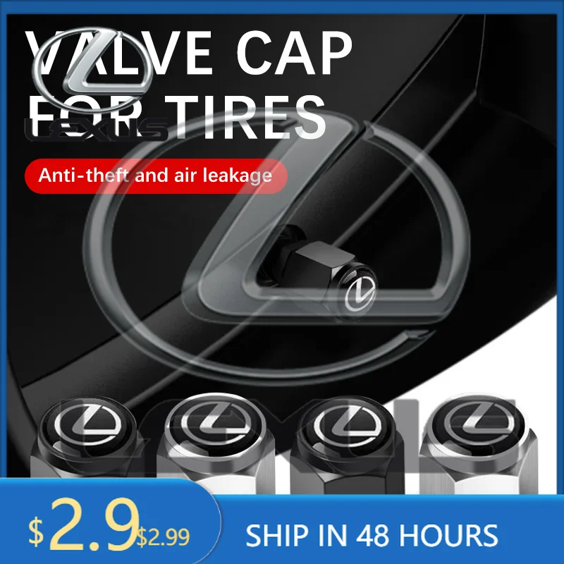 

2026 Hot Car Sticker 3D Metal Tire Valve Caps Car Tyre Air Stems Cover For Lexus ES250 ES300 ES350 RX300 LX450 LX470 LX570 RCF R