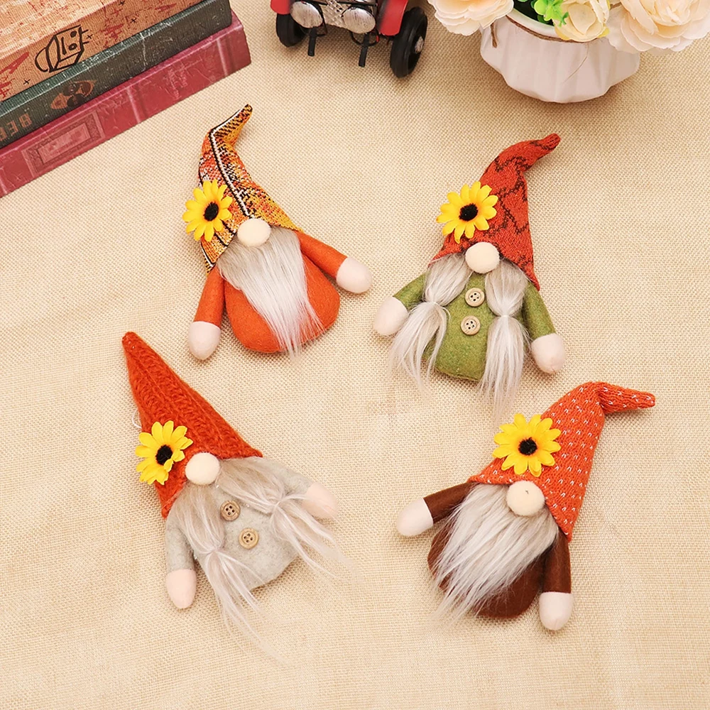 Autunno gnomo zucca girasole svedese Nisse Tomte Elf nano ornamenti di peluche per natale autunno gnomo decorazione del ringraziamento