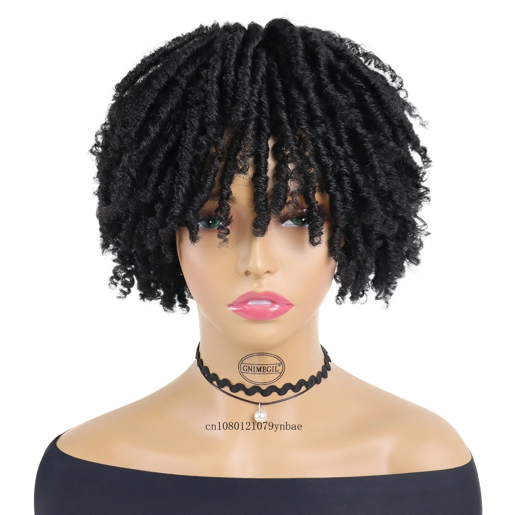 Synthetic Black Twist Hair Wigs for Women Lady Short Afro Curly Wig Toupee Dreadlock Wig Daily Party Costume Natural Looking