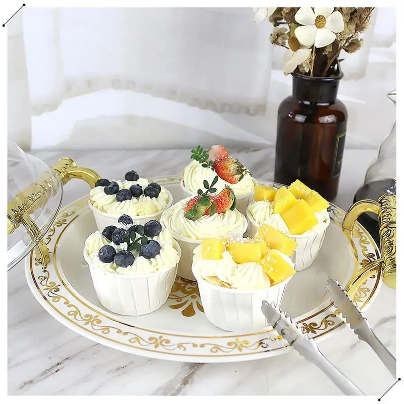 Fruit Dessert Tray With Handles Round Serving Tray For Countertop Coffee Table Home Bedroom Kitchen