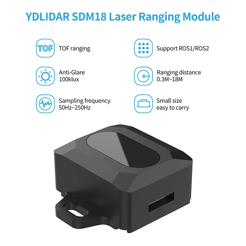 Laser Ranging TOF Radar Sensor Module Obstacle Avoiding YDLIDAR SDM18 High-precision Anti-Glare For DIY Robot Support ROS ROS2