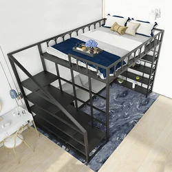 European style iron bed, duplex second floor bed, apartment loft  multifunctional elevated floor space, small apartment