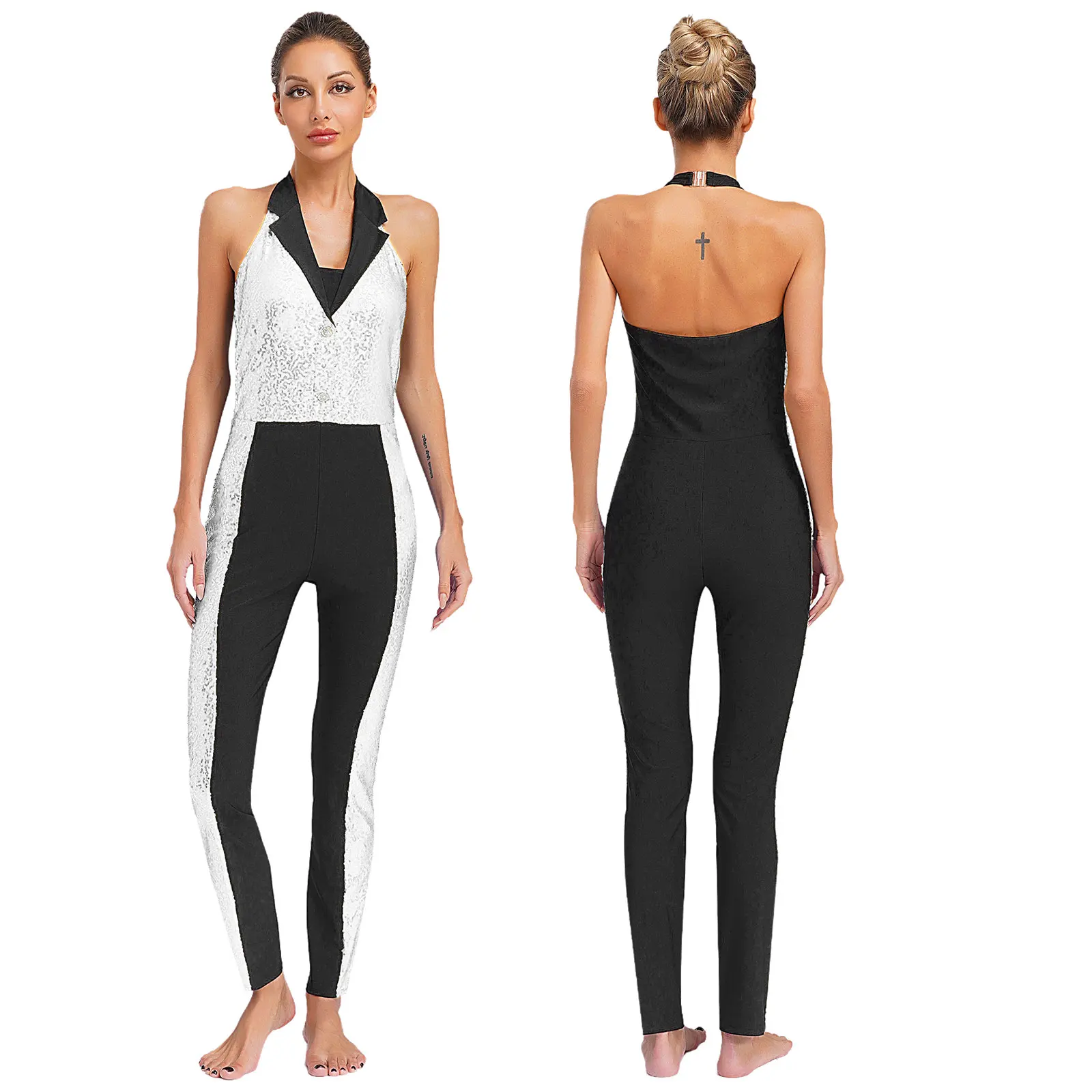 المرأة اللاتينية الجاز ملابس رقص الجمباز الترتر الرسن أكمام عارية الذراعين بذلة قاعة الرقص التانغو الشكل التزلج الجمباز Dancewear