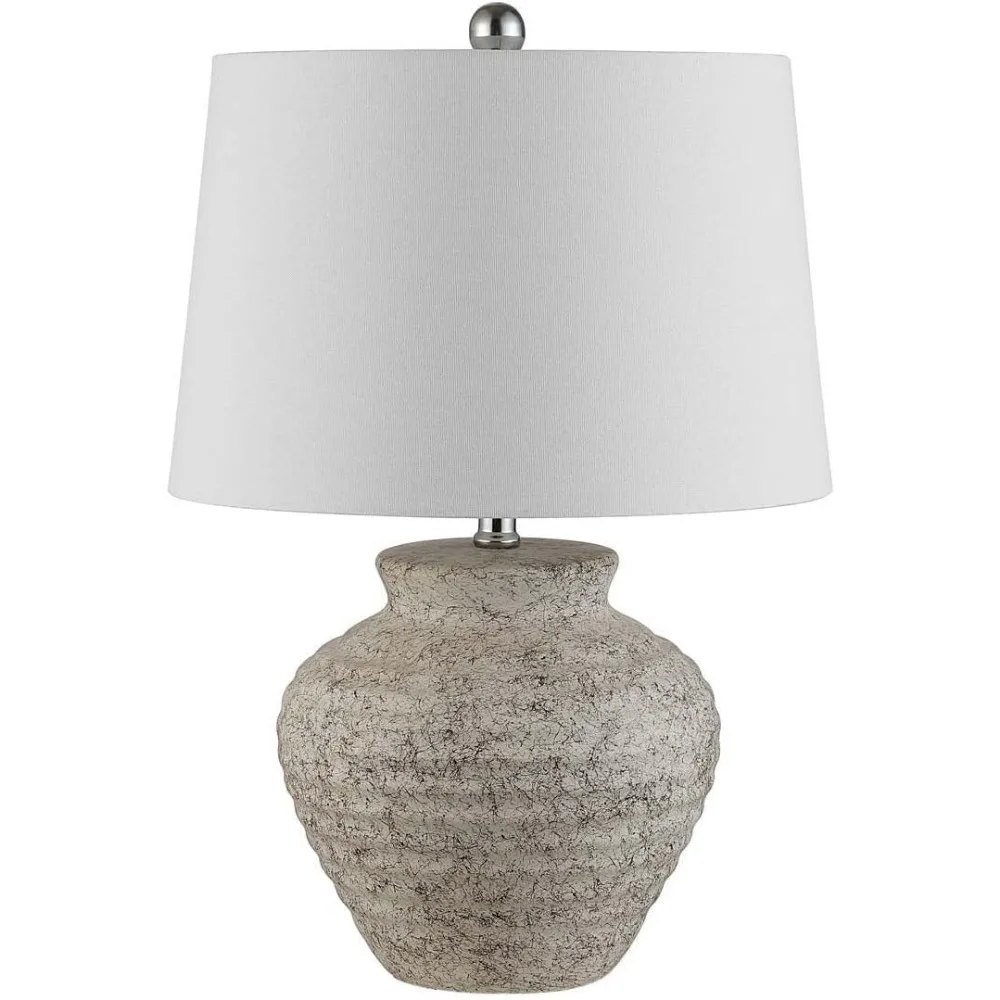 مصباح طاولة سيراميك LED مقاس 23 بوصة مع لمسة نهائية بنية داكنة، يتضمن لمبة LED، مجموعة إضاءة حديثة #6