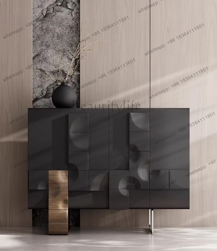 

Italian minimalist shoe cabinet household solid wood storage modern minimalist entrance cabinet