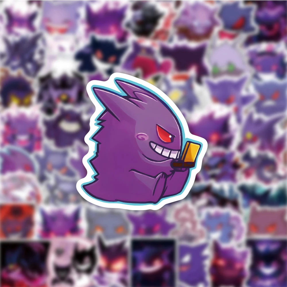 10/30/50PCS Cute Pokemon Gengar Cartoon Stickers Decals DIY Decoration Notebook Phone Suitcase Laptop Fridge Kawaii Graffiti Toy