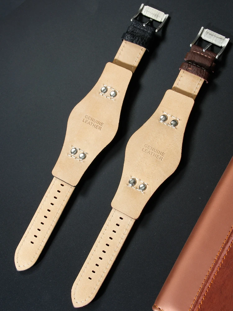 22mm Watchband Anti-Allergy for Fossil Ch2564ch2565ch2891ch3051 Litchi Pattern Wear-Resistant Needle Buckle Watch Strap