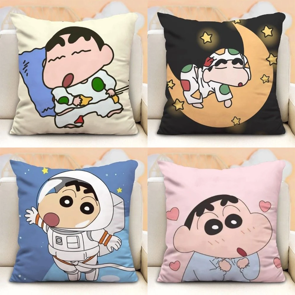 

Cute cartoon crayon Shin-chan pillow cover soft and comfortable living room sofa cushion cover bedroom room home decoration