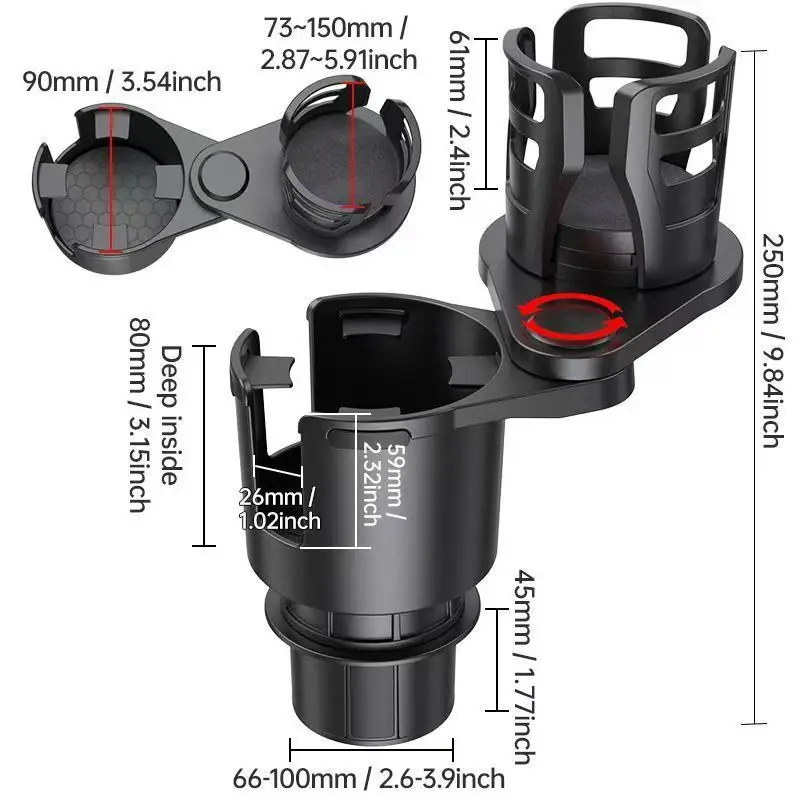 Car Multi-function Water Cup Holder Elevated and Expanded Double-layer Storage Rack Drink Holder