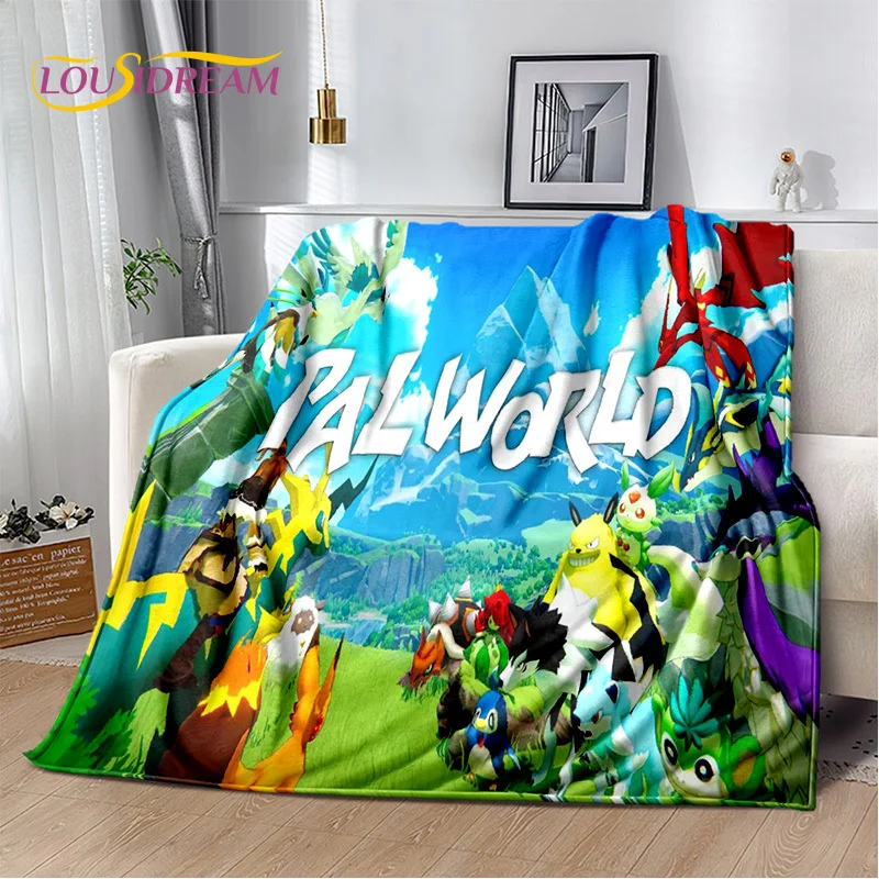 3D การ์ตูน palworld ผ้าห่มเกมผ้าห่มนุ่มสำหรับเตียงนอนห้องนอนบ้านโซฟาเดินทางปิคนิคสำนักงานส่วนที่เหลือผ้าห่มเด็ก