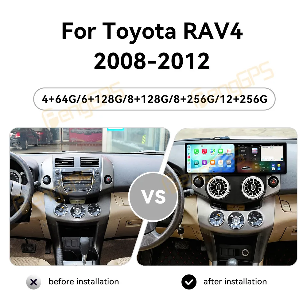 18.2 Inch Screen Car Radio For Toyota RAV4 2008-2012 Android Auto GPS Navigation Multimedia Stereo Receiver Head Unit