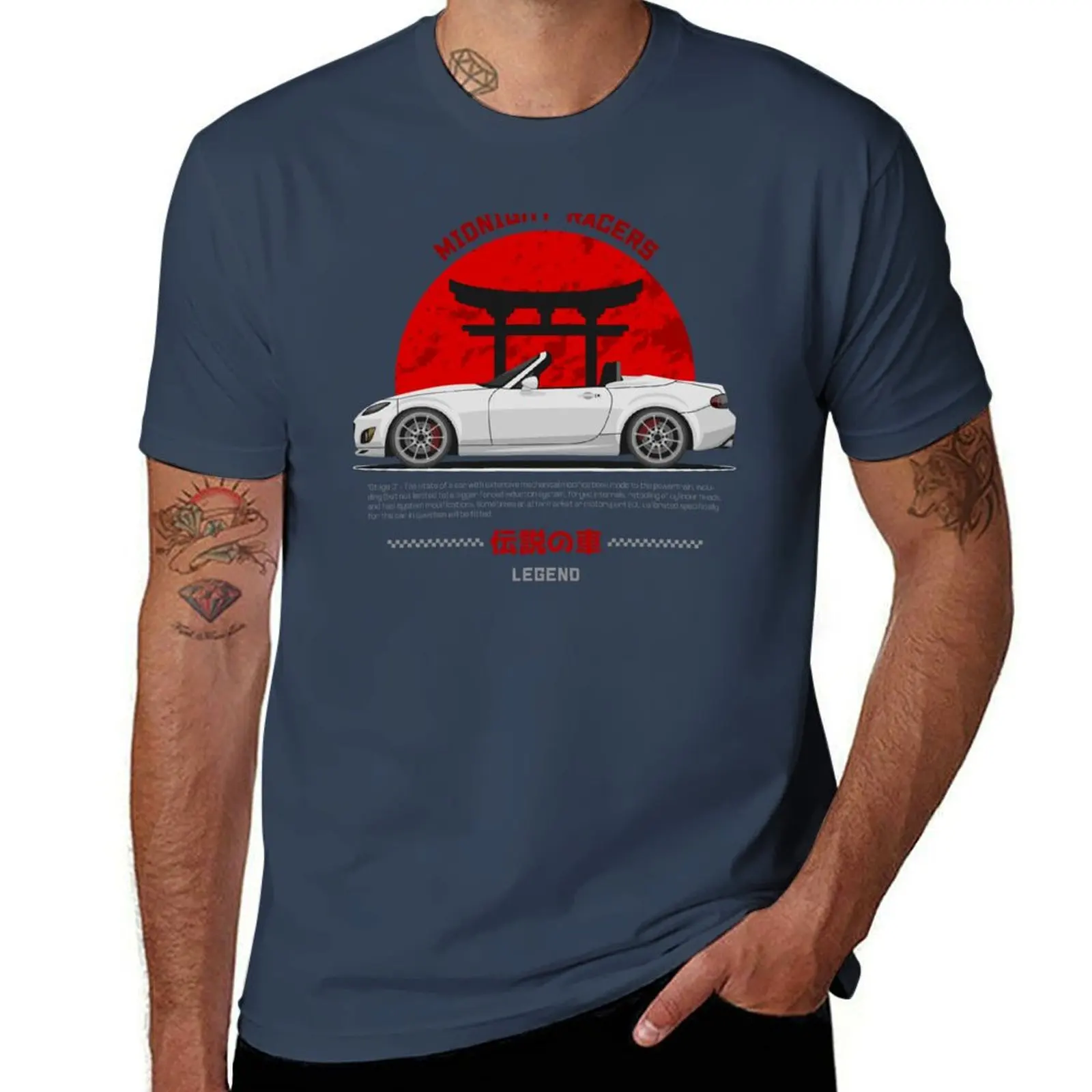 Tuner White NC Miata Roadster JDM T-Shirt cotton t shirt man funny t shirts dark humor T-Shirt