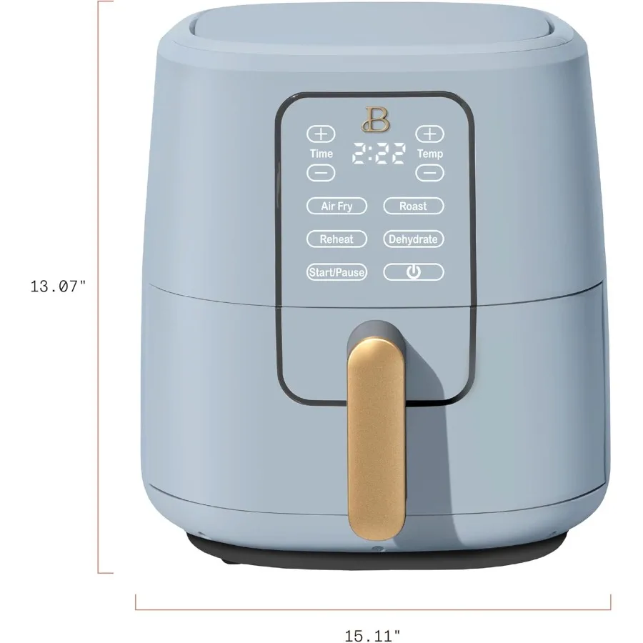 Digitale 6-Quart-Luftfritteuse mit TurboCrisp-Technologie für gesundes Kochen zu Hause, 4 voreingestellte Programme, Temperaturbereich von 170 °F bis