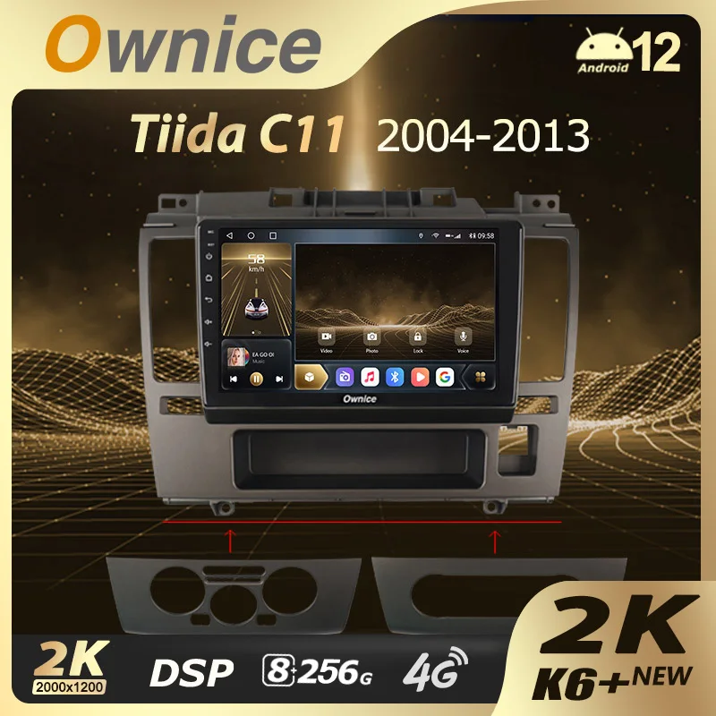 

Ownice K6+ 2K for Nissan Tiida C11 2004 - 2013 Android 12.0 8G+256G Car Radio Setero Auto Audio 360 Panorama Optical 5G Wifi