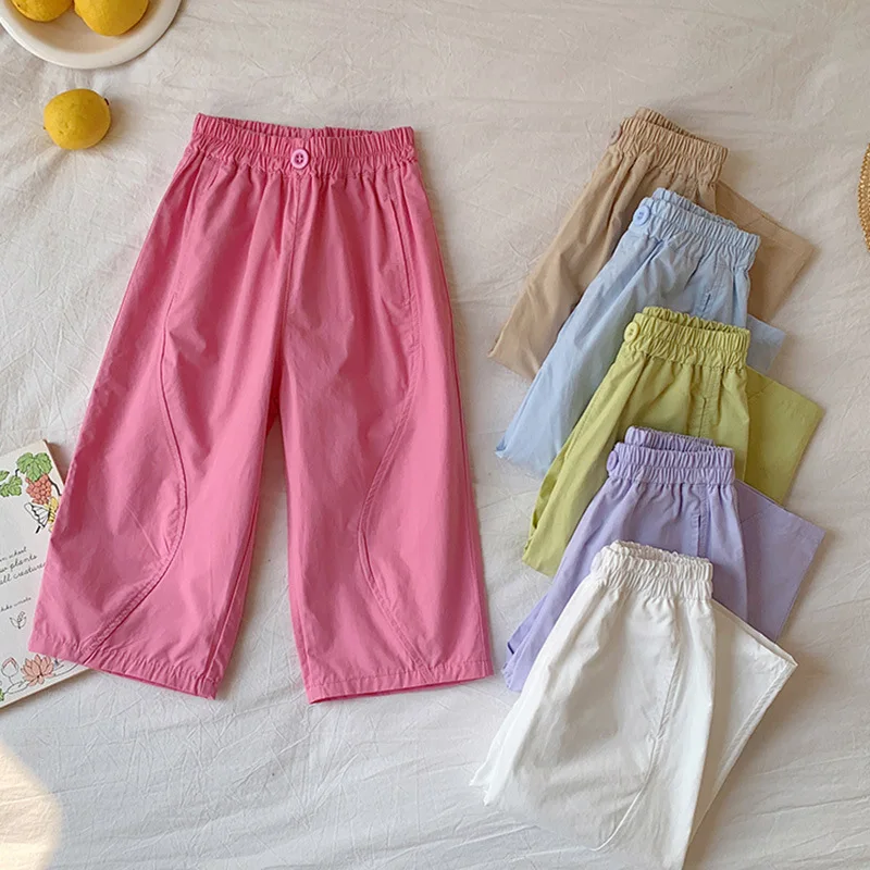 Girls Pants Spring Summer New Children's Casual Pants Loose Trousers For Kids Baby Cargo Pants