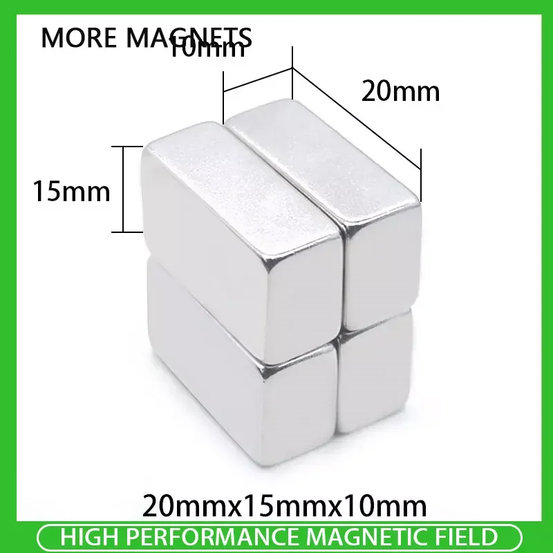 

2~30PCS 20x15x10mm Neodymium Magnet 20mm x 15mm x 10mm N35 NdFeB Block Super Powerful Strong Permanent Magnetic imanes