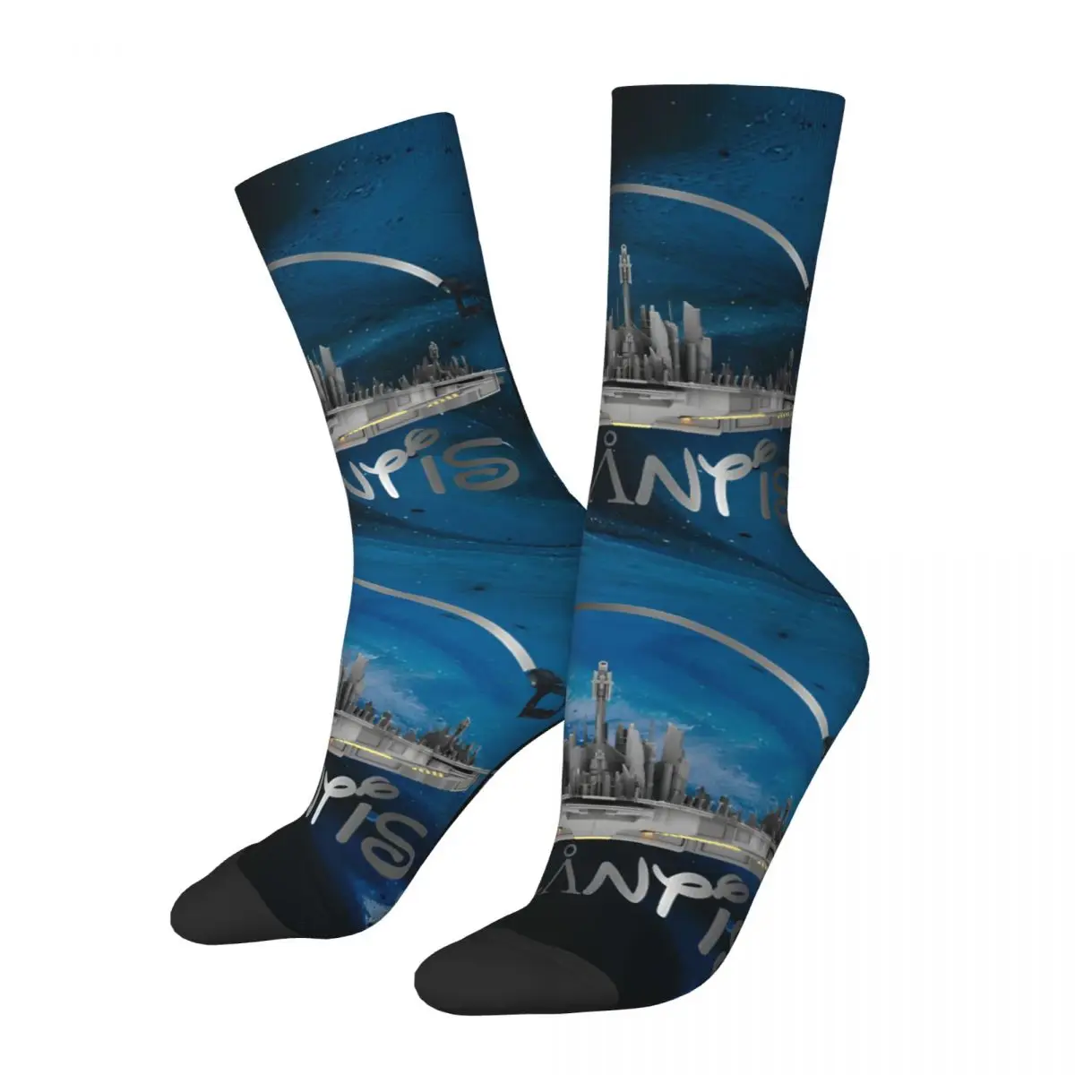 Retro Stargate Men's compression Socks Unisex A-Atlantiss Street Style Pattern Printed Novelty Crew Sock