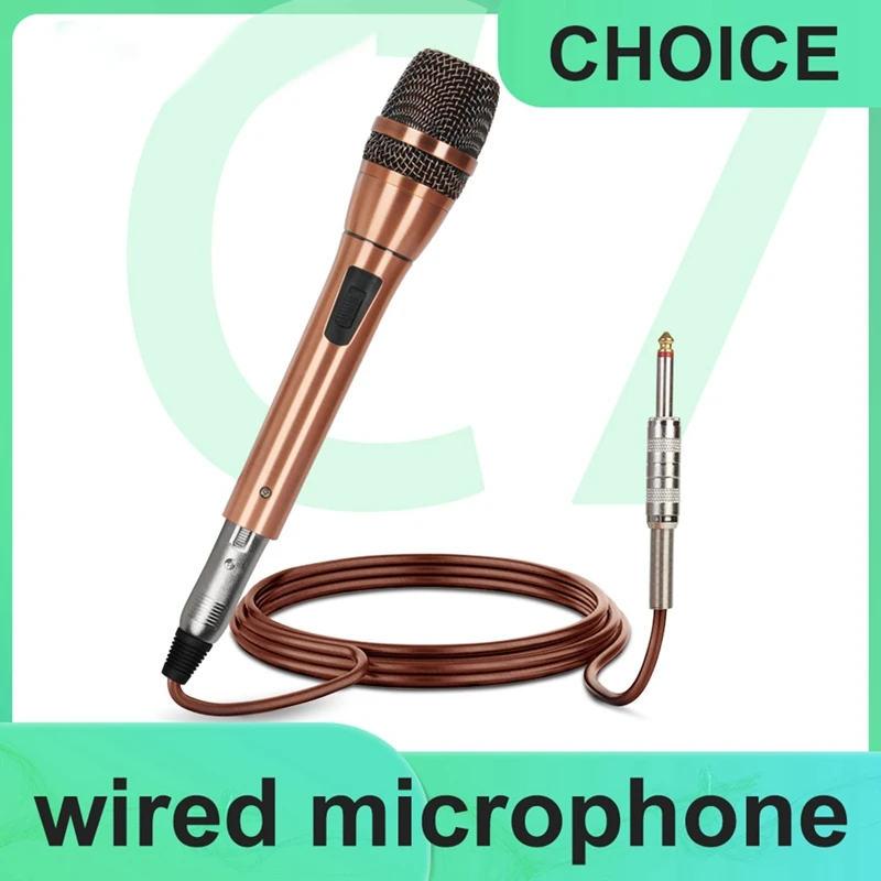 Universal Wired Handheld Dynamic Microphone Noise Isolation Mic For Outdoor Karaoke Meeting Singing