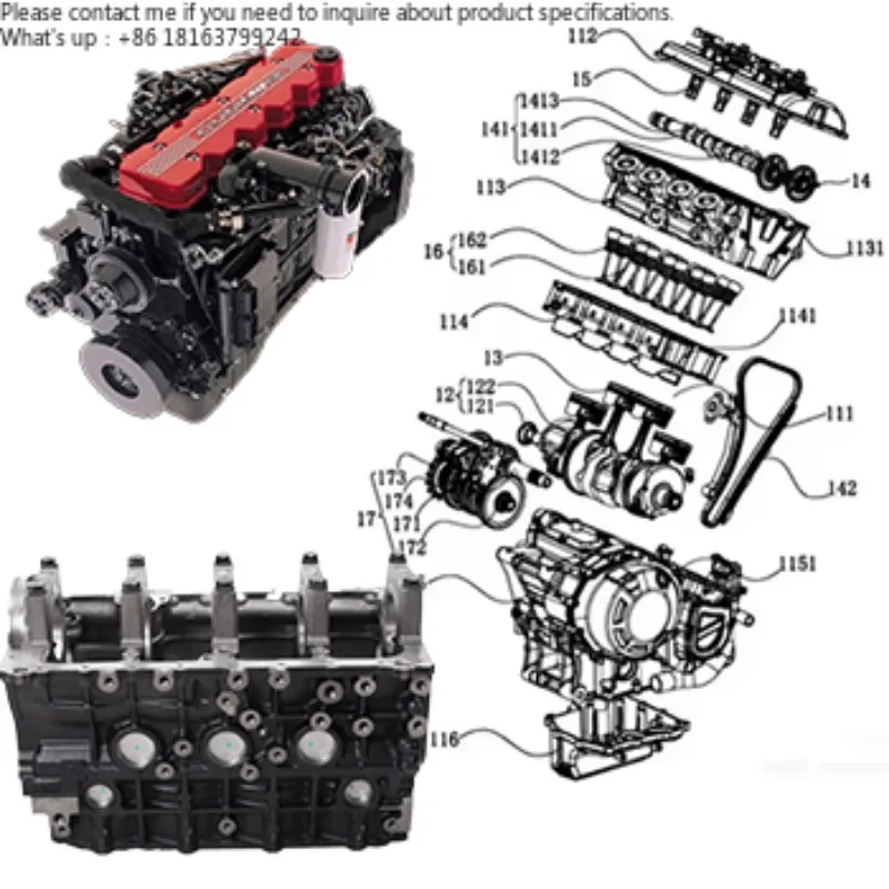 

4JB1 Engine Cylinder Block HD307 TB260 Short Block for Excavator Construction Machinery Engine Parts