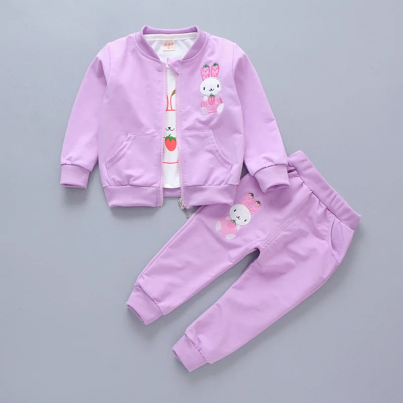 

Children's Clothing Girls' Vest Spring and Autumn Long Sleeved Three Piece Set Baby Girl Clothes Outfit Mother Kids