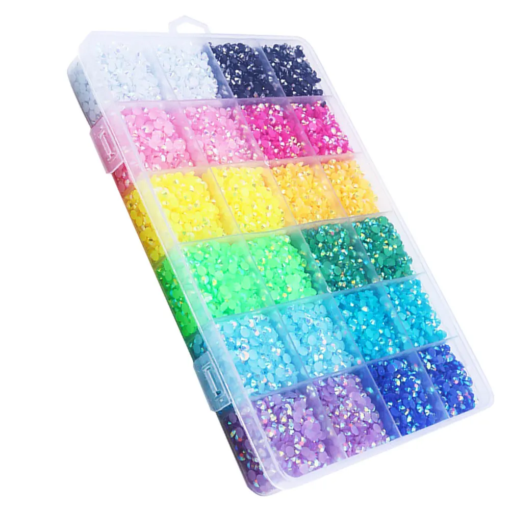 

Стразы из полимерной смолы для дизайна ногтей, 1 коробка, для DIY маникюра, декор для ногтей, красочные украшения для маникюра