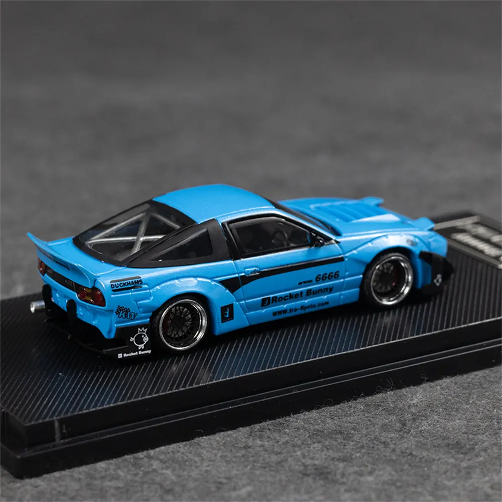 مايكرو توربو MT 1:64 180SX صاروخ الأرنب الأزرق اللون دييكاست نموذج سيارة