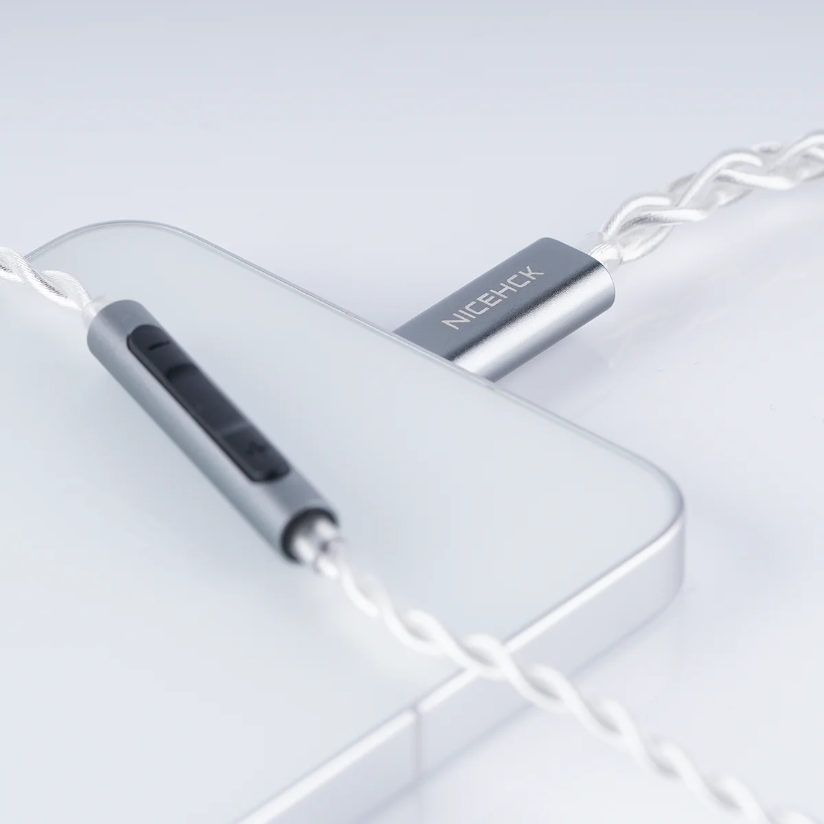 NiceHCK SP4 kabel Earphone CX31993 Chip Decoding 4 helai OFC + perak berlapis OFC dicampur dengan mikrofon 2pin Tipe C untuk mendaki